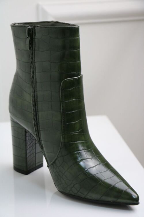 Bottines à talon VERT - Ref 1426-23 - PACK