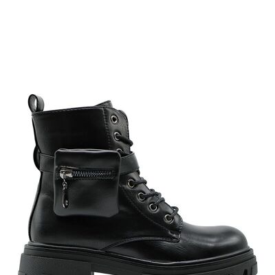 BLACK lace-up ankle boots - Ref 20-57 - PACK