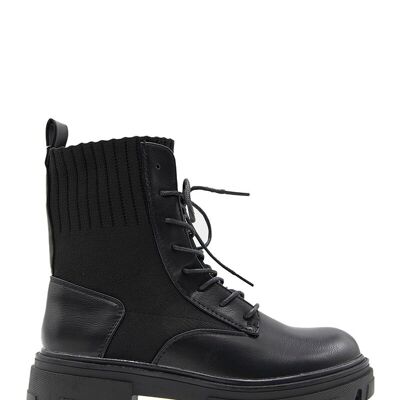 Bottines à lacet NOIR - Ref 20-58 - PACK 2