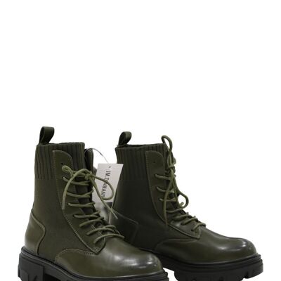 GREEN lace-up ankle boots - Ref 20-58 - PACK 3