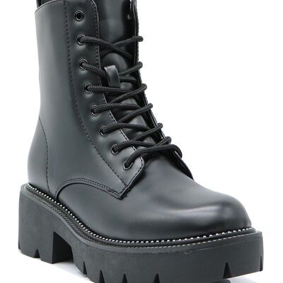 BLACK lace-up ankle boots - Ref 20-60 - PACK