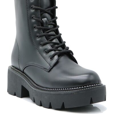 BLACK lace-up ankle boots - Ref 20-60 - PACK