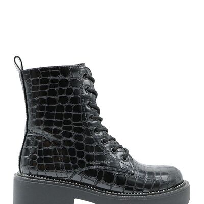 BLACK lace-up ankle boots - Ref 20-60A - PACK