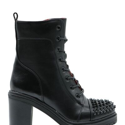 BLACK lace-up ankle boots - Ref 20-62 - PACK 2