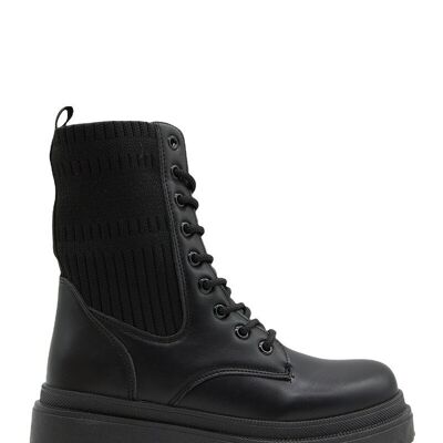 BLACK lace-up ankle boots - Ref 21-390 - PACK