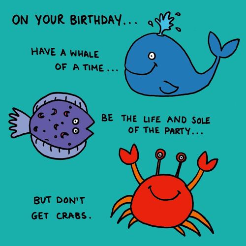 Don't get crabs birthday card