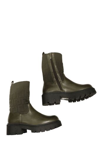 Bottines à talon carré VERT - Ref 22-0262 - PACK 2 5