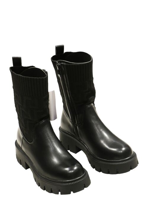 Bottines à talon carré NOIR - Ref 22-0262 - PACK 3