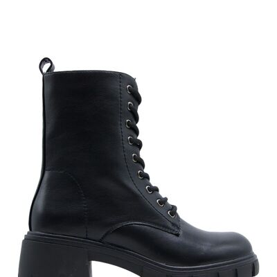 BLACK lace-up ankle boots - Ref 2585-57 - PACK