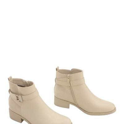 BEIGE zip ankle boots - Ref 4300-3 - PACK