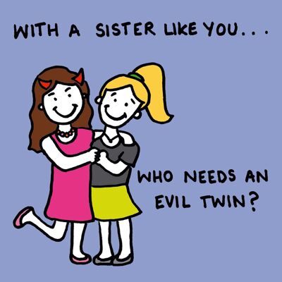 Evil sister birthday card