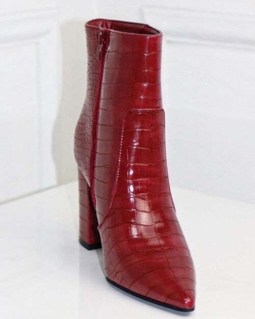 Bottines à talon BORDEAUX - Ref 490-23 - PACK