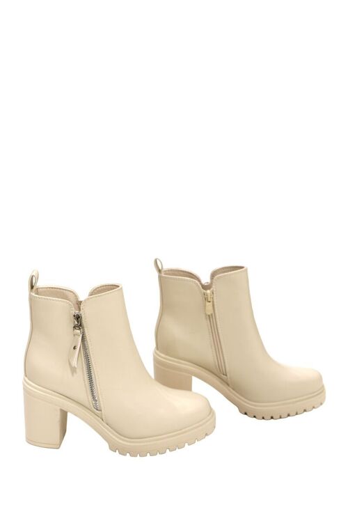 Bottines à talon 9 cm BEIGE - Ref 5000-1 - PACK 1