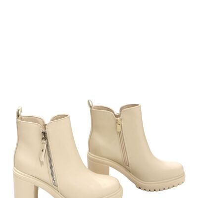 Bottines à talon 9 cm BEIGE - Ref 5000-1 - PACK 1