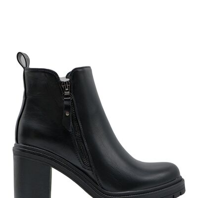 Bottines à talon 9 cm NOIR - Ref 5000-1 - PACK 3