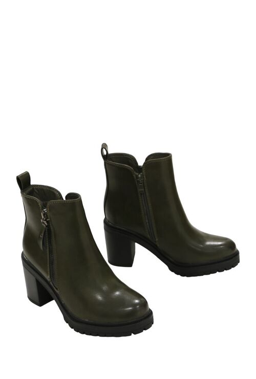 Bottines à talon 9 cm VERT - Ref 5000-1 - PACK 4