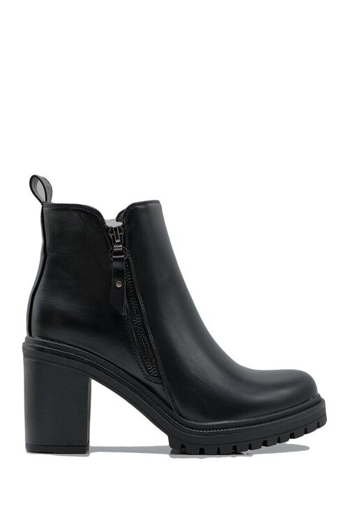 Bottines à talon 9 cm NOIR - Ref 5000-1 - PACK 5