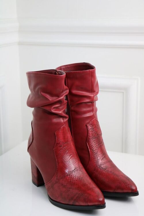 Bottines à talon ROUGE - Ref 5050-1 - PACK