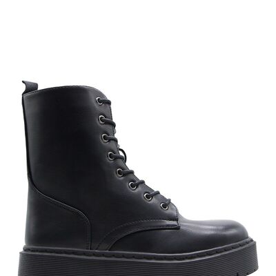 BLACK lace-up ankle boots - Ref 55-1 - PACK