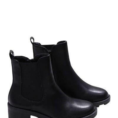 Bottines à talon carré NOIR - Ref 66003-44 - PACK