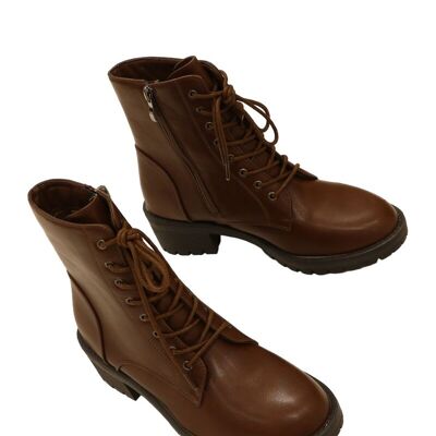 BROWN lace-up ankle boots - Ref 66003-48 - PACK 1