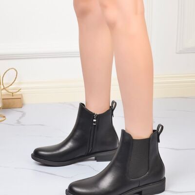 BLACK low heel ankle boots - Ref 7812-39 - PACK 3