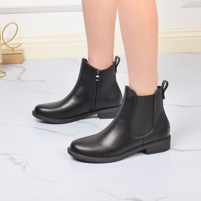 BLACK low heel ankle boots - Ref 7812-39 - PACK 3
