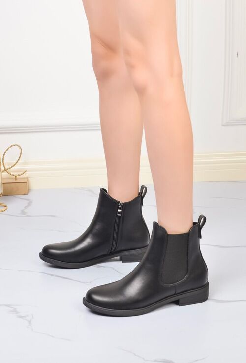Bottines à bas talon NOIR - Ref 7812-39 - PACK 4