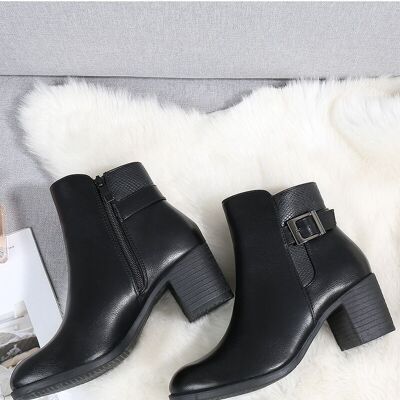 BLACK heeled ankle boots - Ref 950-16 - PACK 2