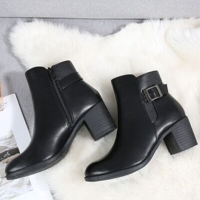 BLACK heeled ankle boots - Ref 950-16 - PACK 3