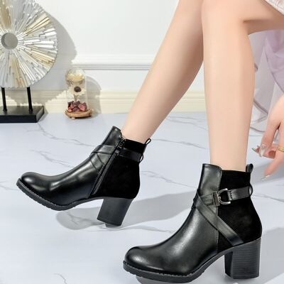 BLACK square heel ankle boots - Ref 950-22 - PACK 1