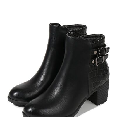 BLACK square heel ankle boots - Ref 950-30 - PACK 2