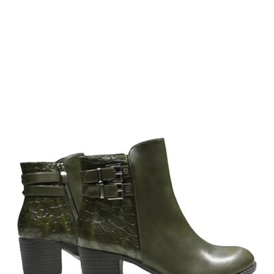GREEN square heel ankle boots - Ref 950-30 - PACK 3