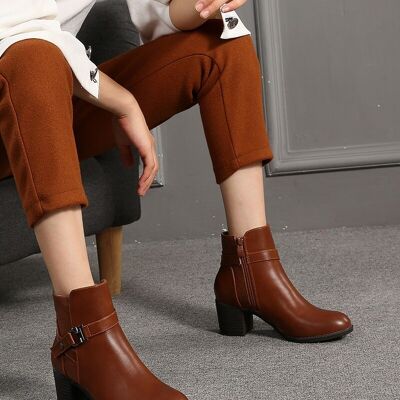 CAMEL heeled ankle boots - Ref 950-31 - PACK 1