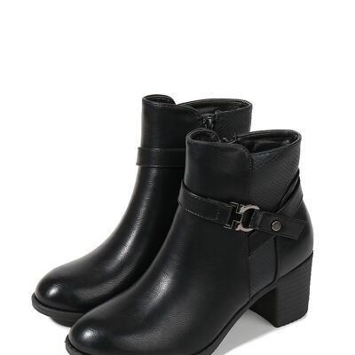BLACK heeled ankle boots - Ref 950-31 - PACK 3