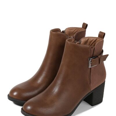 TAUPE heeled ankle boots - Ref 950-37 - PACK 3