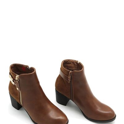 CAMEL heeled ankle boots - Ref 950-40 - PACK