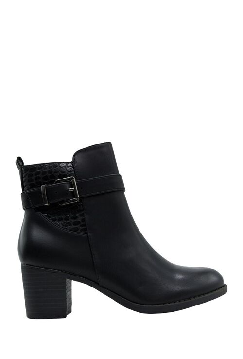 Bottines à talon carré NOIR - Ref 950-62 - PACK 2