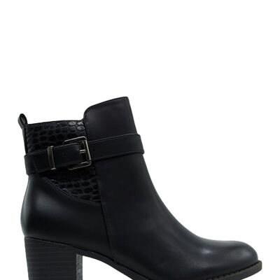 Bottines à talon carré NOIR - Ref 950-62 - PACK 3