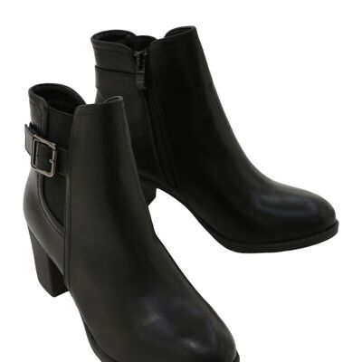 BLACK heeled ankle boots - Ref 950-76 - PACK 3