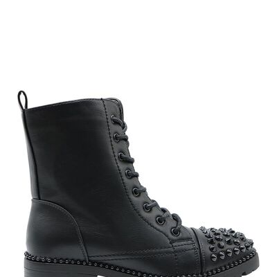 BLACK lace-up ankle boots - Ref S6060-11 - PACK