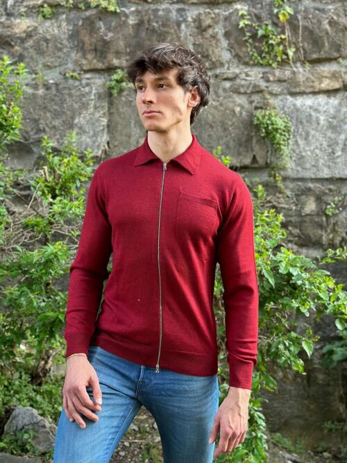 Giacca Uomo Misto Cashmere, Seta, Lana Merino Extrafine chiusura Zip