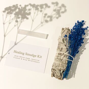 Kit de taches de guérison⎜Sage Smudge Bundle Fleurs sauvages de sélénite 3