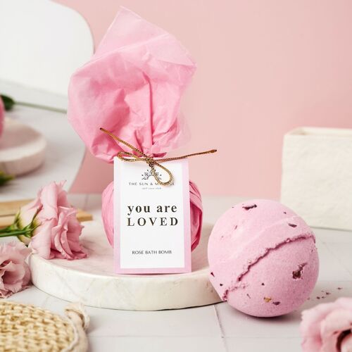 Self Love Rose Bath Bomb Gift⎜You Are Loved Luxury Bath Bomb