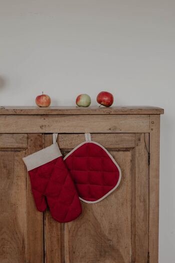 Gant du Père Noël - Gant de cuisine en lin et manique pour Noël 1