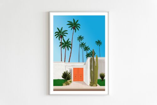 Affiche Palm Springs, The orange door 29,7cmx42cm