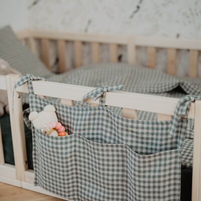Linen Baby bed pocket organiser