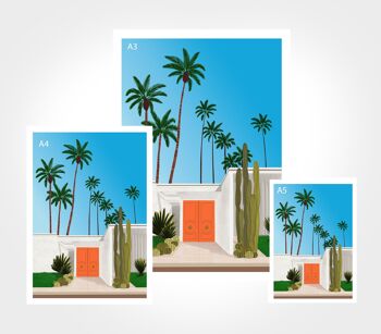 Affiche Palm Springs, The orange door -14,8cmx21cm 2