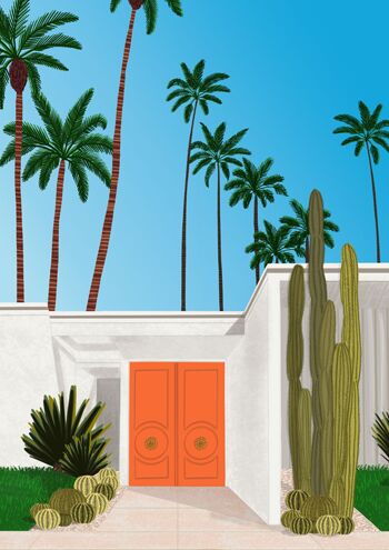 Affiche Palm Springs, The orange door -14,8cmx21cm 3