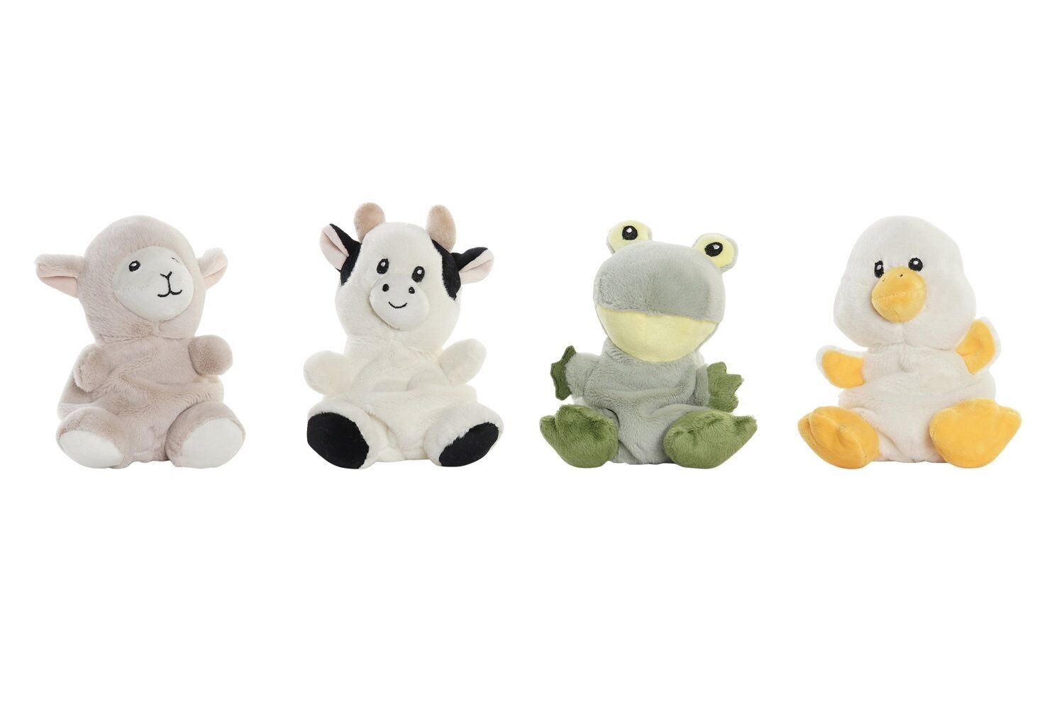 PELUCHE POLIESTERE 12X12X15 ANIMALI DA FATTORIA 4 ASSORTIMENTI. PE196964